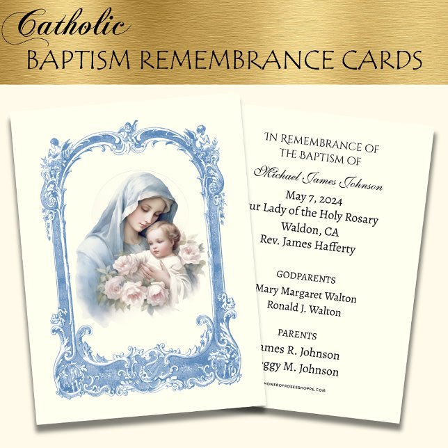 D'accompagnement Carte de souvenir de baptême de bébé catholique (Créateur téléchargé)