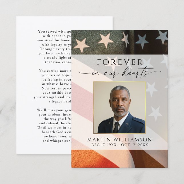 D'accompagnement Carte de souvenir patriotique militaire de sympath (Devant / Derrière)