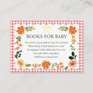 D'accompagnement Carte de supplément de Baby Shower 007 Gingham Rou