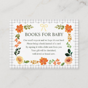 D'accompagnement Carte de supplément de Baby Shower Floral Gingham 