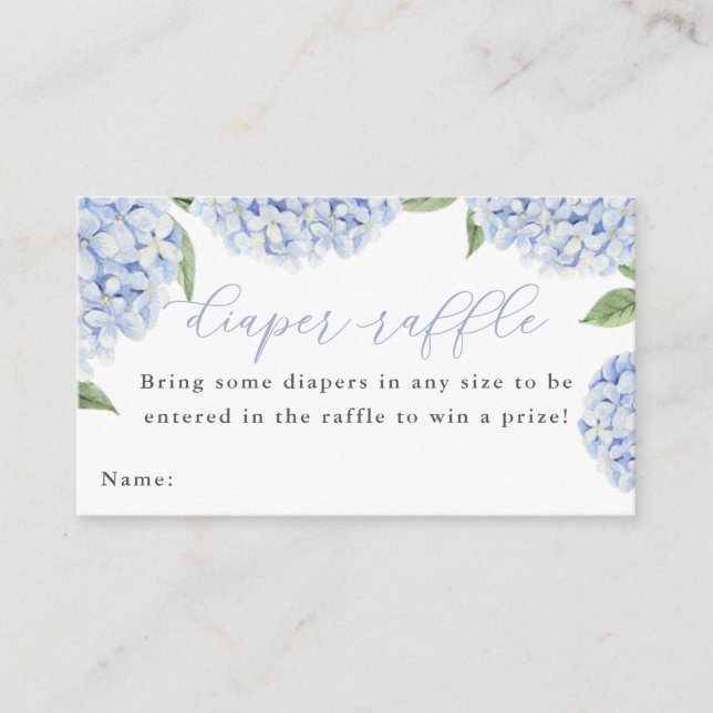 D'accompagnement Carte de tirage au sort de couche bleu Hydrangea (Devant)