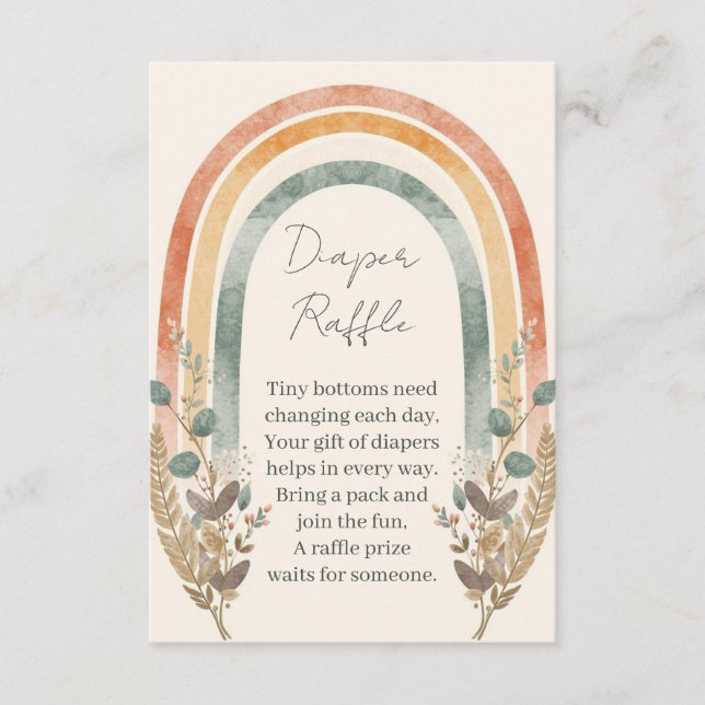 D'accompagnement Carte de tirage au sort de couche Boho Rainbow – A (Devant)