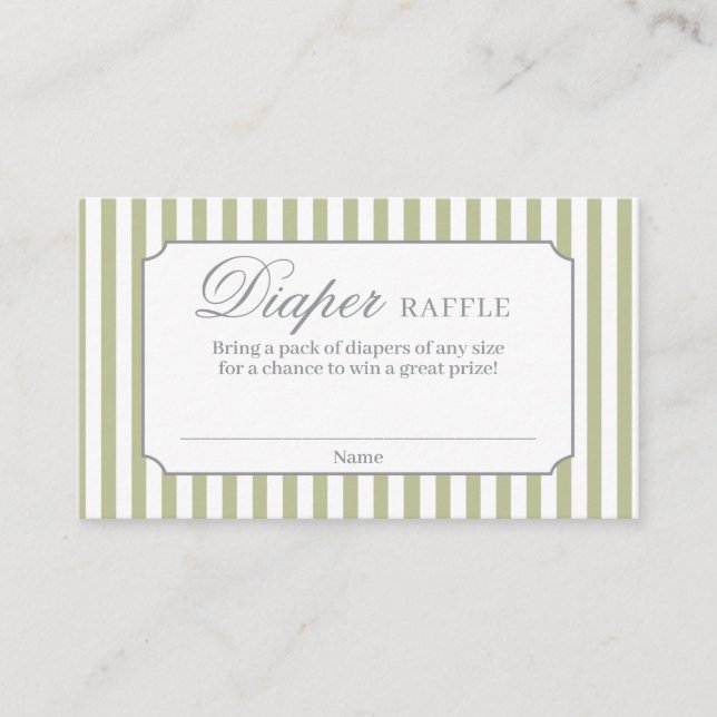 D'accompagnement Carte de tirage au sort de couche-culotte à rayure (Devant)
