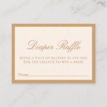 Carte de tirage au sort de couche pour Baby Shower