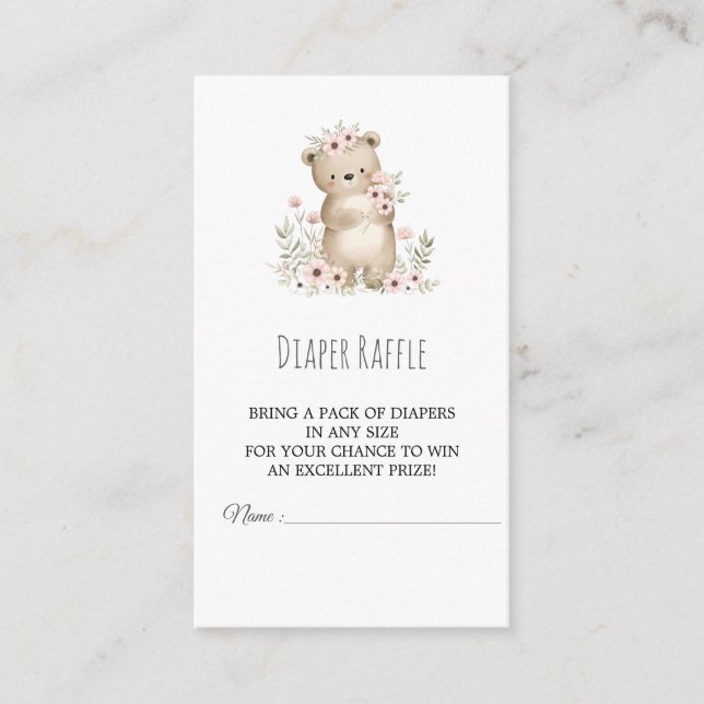 D'accompagnement Carte de tirage au sort de couche pour bébé élépha (Devant)