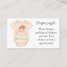 Carte de tirage au sort de couche pour bébé Santa