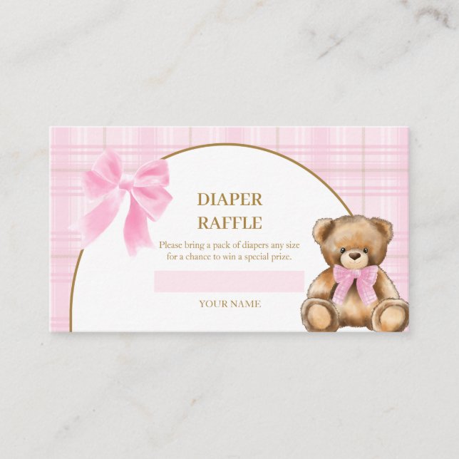 D'accompagnement Carte de tirage au sort de couche Préppy Teddy Bea (Devant)