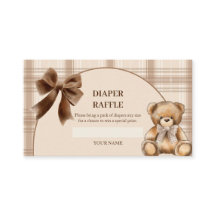 Carte de tirage au sort de couche préppy Teddy Bea