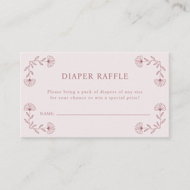 D'accompagnement Carte de tirage au sort de couche rose (Devant)
