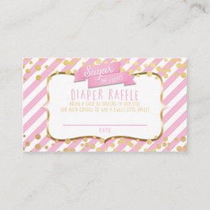 D'accompagnement Carte de tirage au sort de couche rose et or Sugar