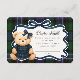 D'accompagnement Carte de tirage au sort de couche Tartan Ours à nœ