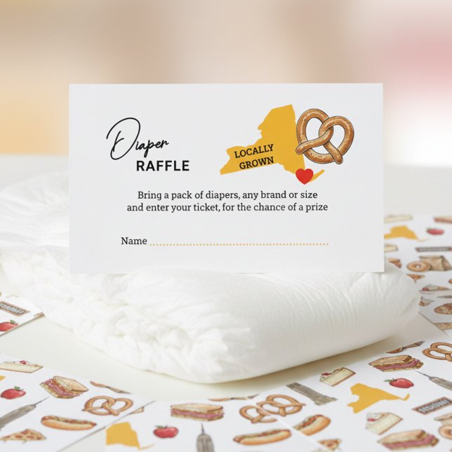 D'accompagnement Carte de tirage au sort de couches pour l'icône du (Diaper Raffle Ticket cards from the NYC Locally Grown Baby Shower collection by Darling & May)