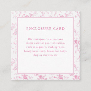 D'accompagnement Carte de toile vintage florale rose encadrée carré