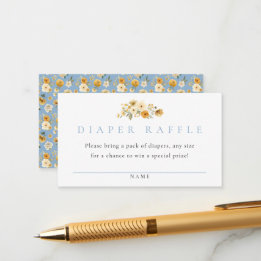 D'accompagnement Carte de tombola de couches Fleurs Bleues Suite be