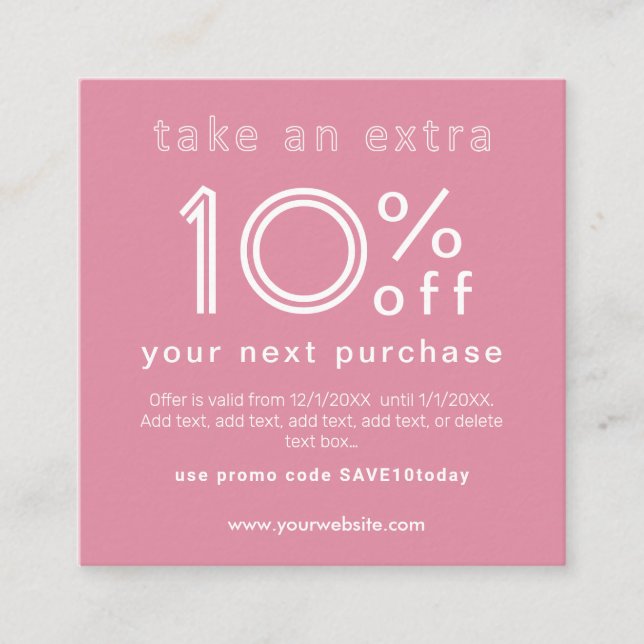 D'accompagnement Carte de visite avec remise sur le prochain achat (Devant)