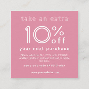 D'accompagnement Carte de visite avec remise sur le prochain achat