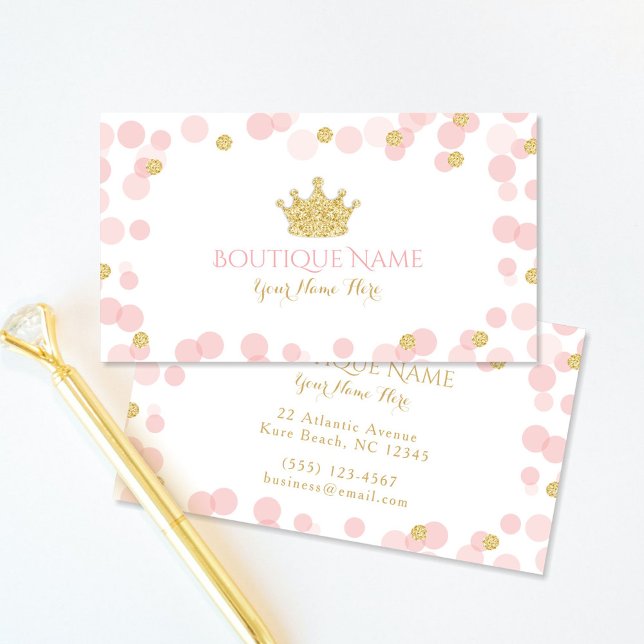 D'accompagnement Carte de visite de la boutique Princess Crown Pink (Créateur téléchargé)