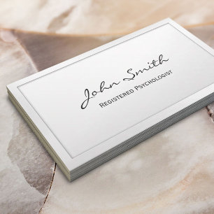D'accompagnement Carte de visite de psychologue inscrit blanc class
