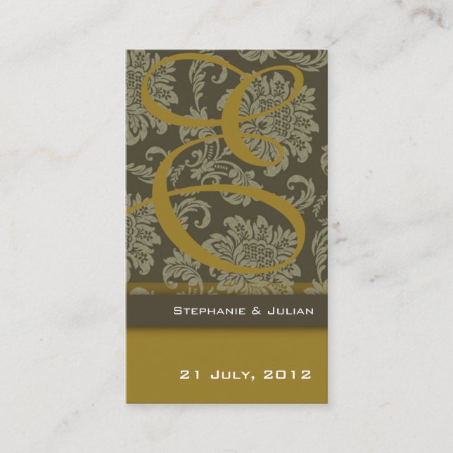 D'accompagnement Carte de visite de site Gold Mariage damassé (Devant)