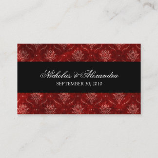 D'accompagnement Carte de visite de site Web Mariage de Velvet roug