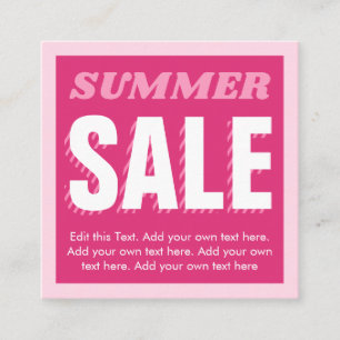 D'accompagnement Carte de visite de vente d'été rose