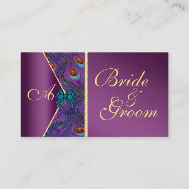 D'accompagnement Carte de visite Mariage de Plum Peacock (Devant)