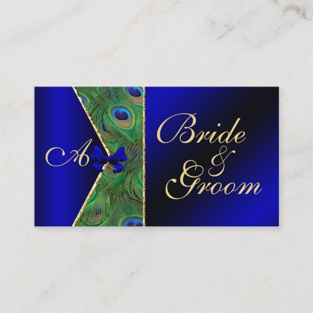 D'accompagnement Carte de visite Mariage Royal Blue Peacock (Devant)