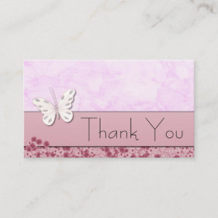 D'accompagnement Carte de visite Merci Papillon et fleurs
