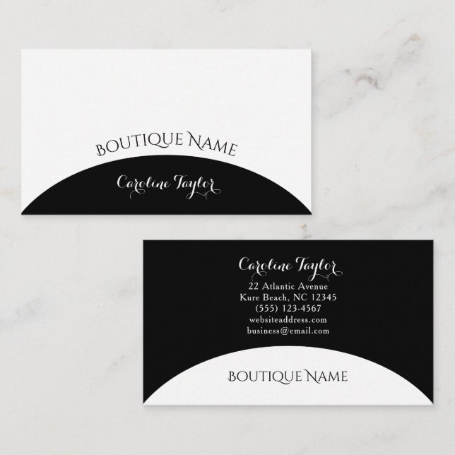 D'accompagnement Carte de visite noire simple bloc de couleur Bouti (Devant / Derrière)