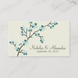 D'accompagnement Carte de visite pour mariage aux fleurs de cerisie