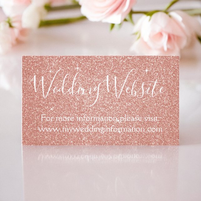 D'accompagnement Carte de visite simple avec paillettes roses (Créateur téléchargé)