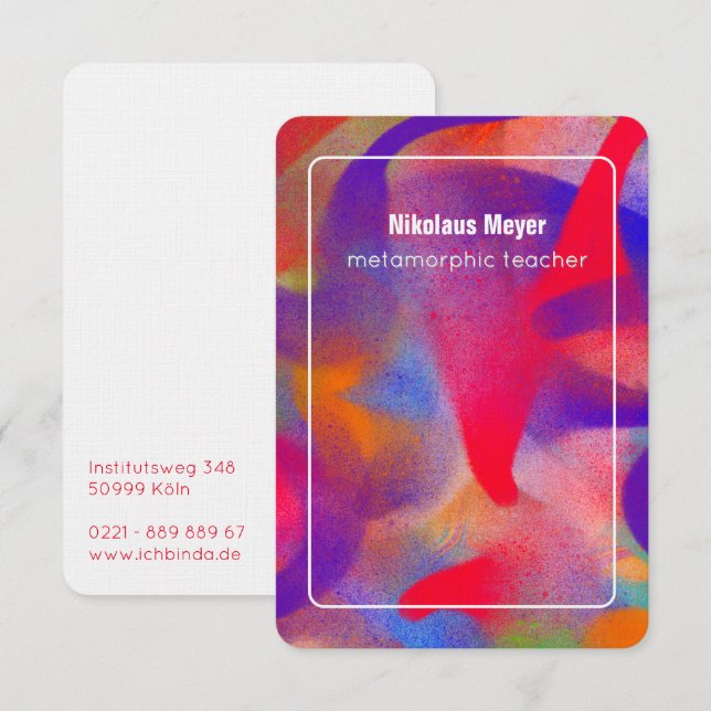 D'accompagnement Carte de visite surdimensionnée pour enseignant d' (Devant / Derrière)
