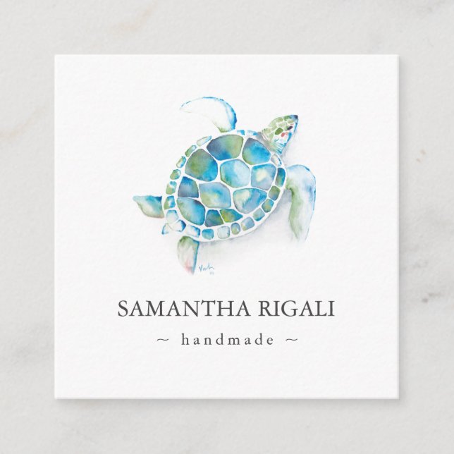 D'accompagnement Carte de visite tropicale faite main avec logo de  (Devant)