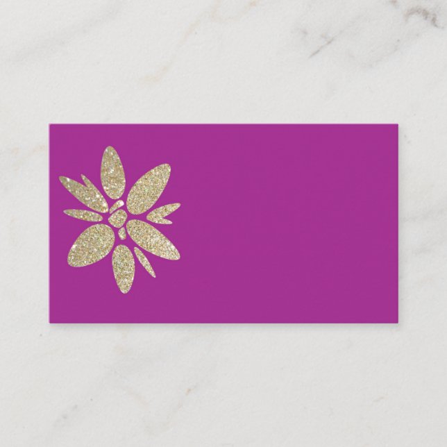 D'accompagnement Carte de visite violet RSVP avec éclat d'or (Devant)