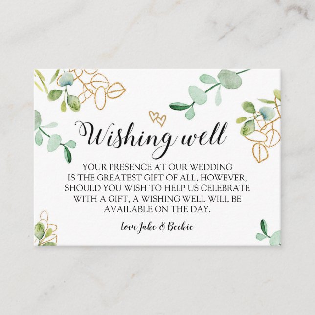D'accompagnement Carte de voeu de mariage avec puits de souhaits de (Devant)