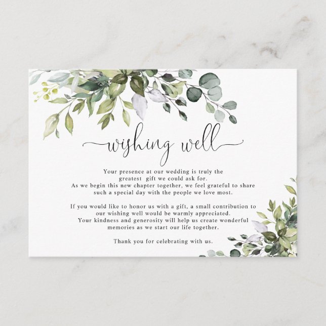 D'accompagnement Carte de voeu pour le puits à souhaits de mariage  (Devant)