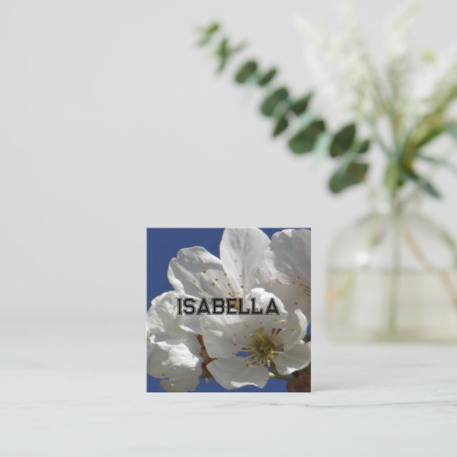 D'accompagnement Carte de voeux aux fleurs blanches (Debout devant)