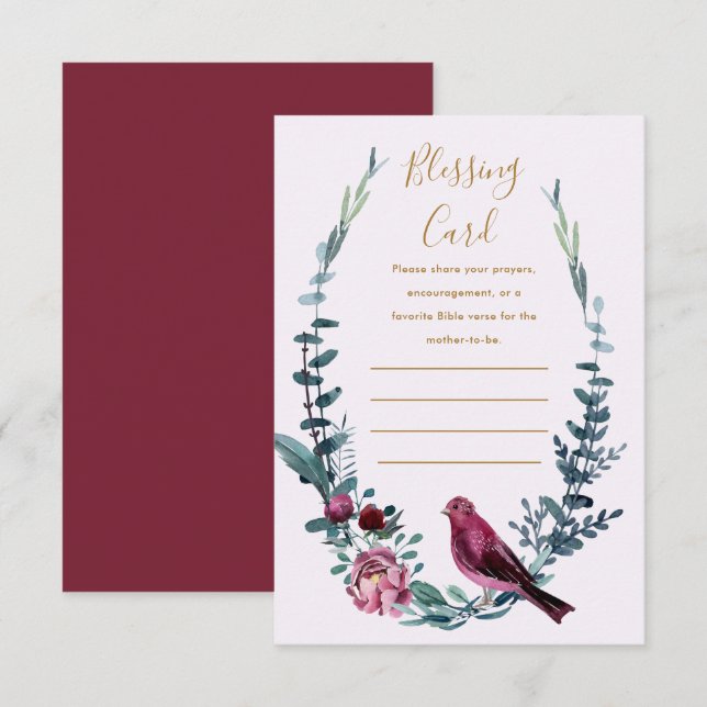 D'accompagnement Carte de voeux de la mère botanique Prières (Devant / Derrière)