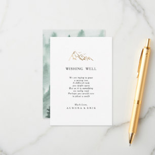 D'accompagnement Carte de vœux de mariage Montagne Verte et Or