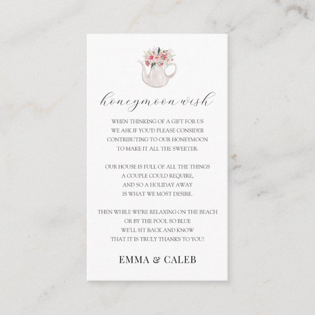 D'accompagnement Carte de vœux pour le cadeau de lune de miel (Devant)