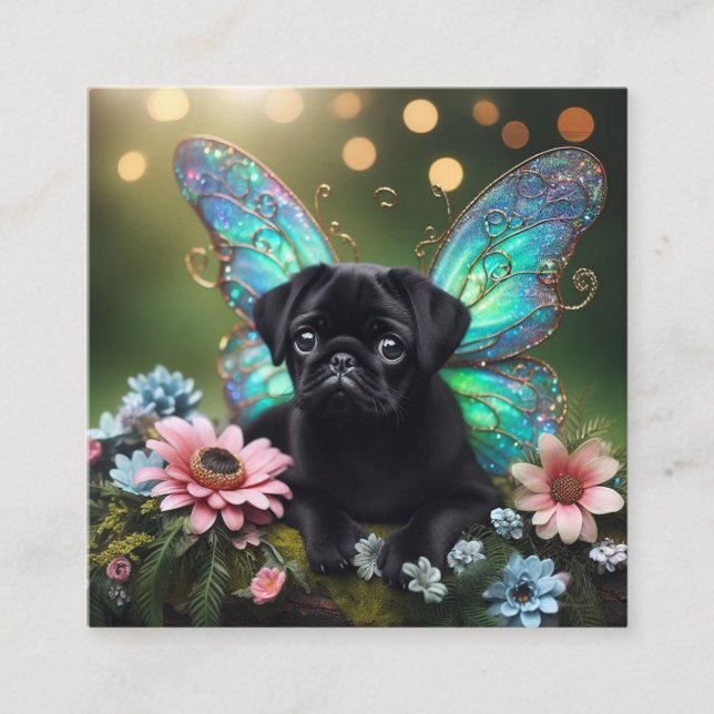D'accompagnement Carte décorative Pug Fée Florale (Devant)