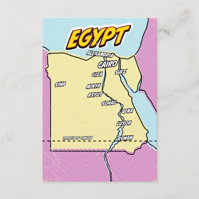D'accompagnement Carte d'Égypte illustrée Pop Art (Devant)