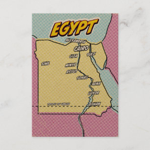 D'accompagnement Carte d'Égypte illustrée Pop Art