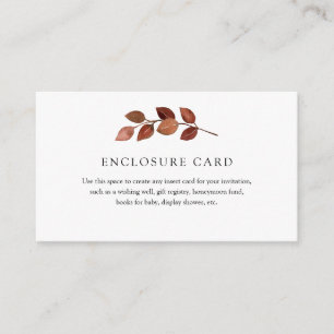 D'accompagnement Carte d'encart de branche automnale rustique