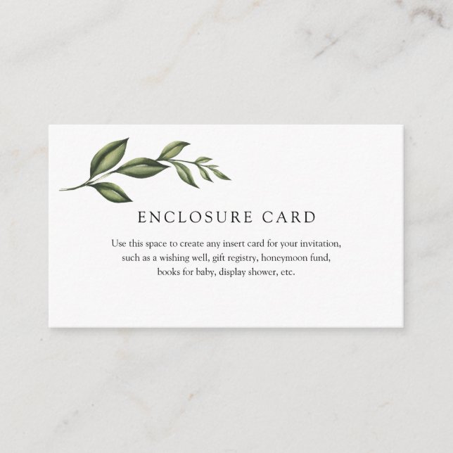 D'accompagnement Carte d'encart de branche de verdure (Devant)