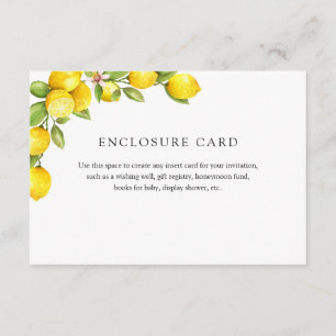D'accompagnement Carte d'encart de citron