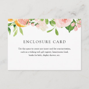 D'accompagnement Carte d'encart de fleurs d'agrumes roses