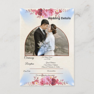 D'accompagnement Carte d'encart de mariage à l'église Blush Rose