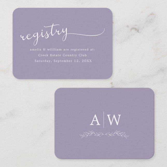 D'accompagnement Carte d'encart de mariage à monogramme de feuille  (Devant / Derrière)