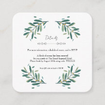 Carte d'encart de mariage aquarelle olive